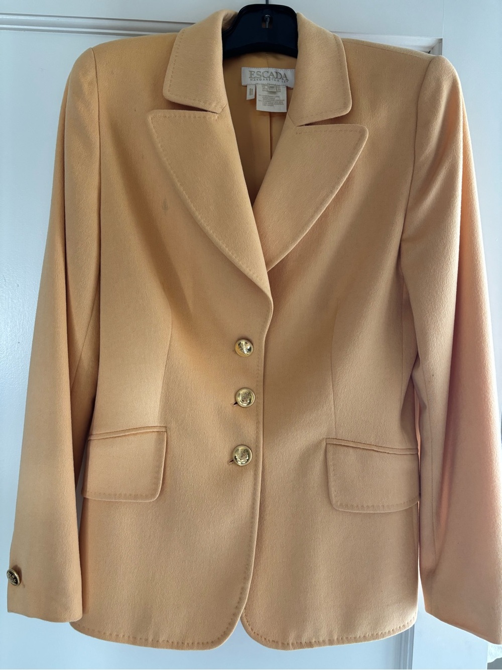 Escada Peach-Tone Blazer with Gold Buttons